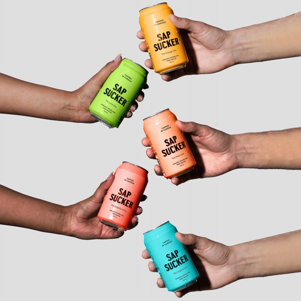 a collection of  organic, non-alcoholic drinks made from maple trees